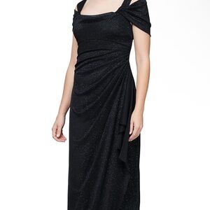 Alex Evenings Glittering Black Maxi Dress